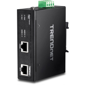 TRENDnet TI-IG30 Industrial Gigabit PoE+ Injector, IP30 rating, DIN-rail or wall mount
